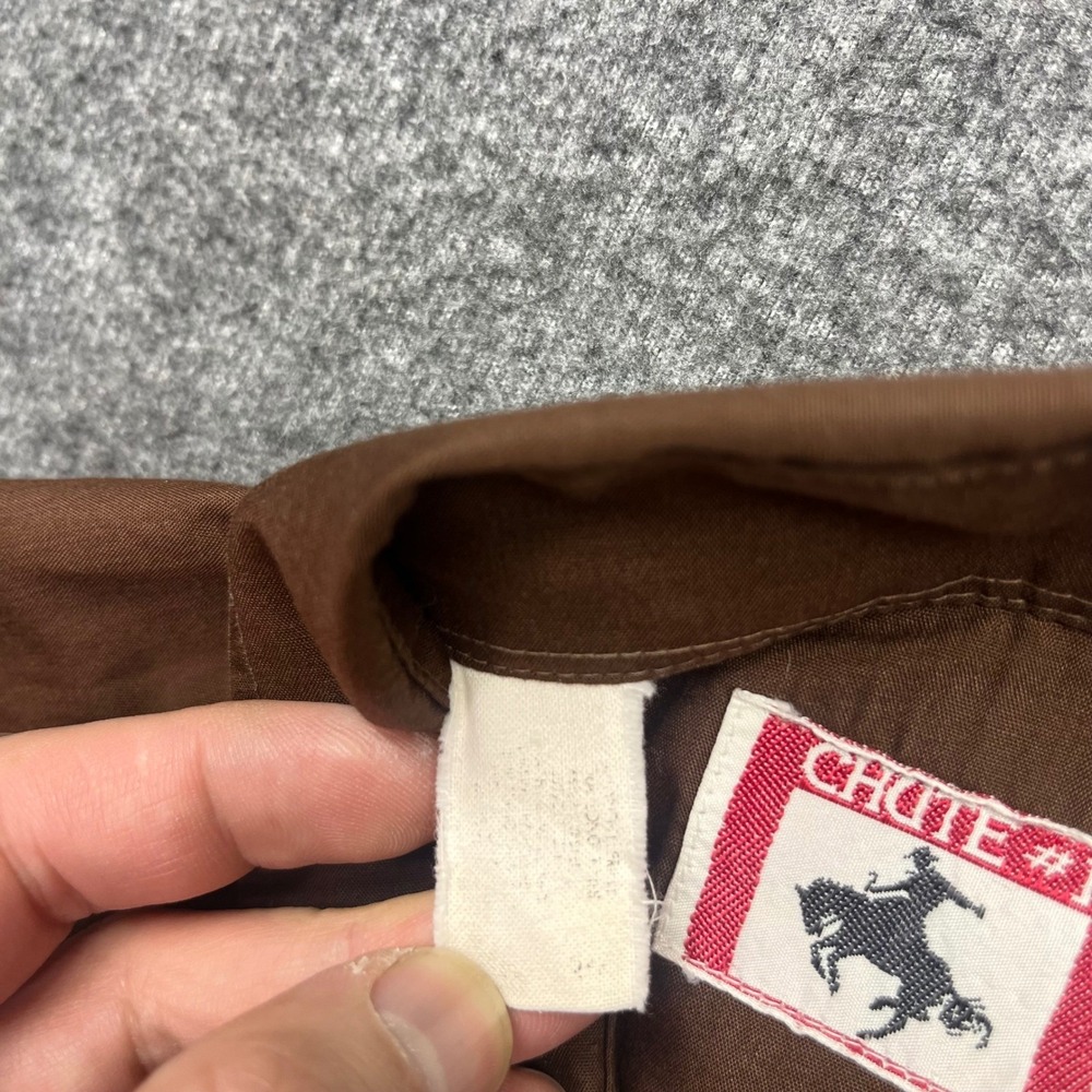 Vintage Chute 1 Shirt Mens M? Brown Western Pearl Snap Long Sleeve‎ Cowboy Yoke - Picture 8 of 16